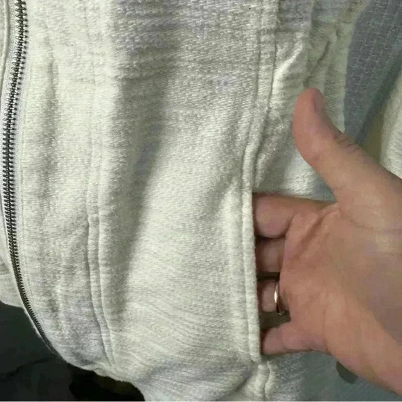 Anthropologie Saturday Sunday Quinn Jacket Full-Zip Tie Back Cream Size S - Picture 3 of 13